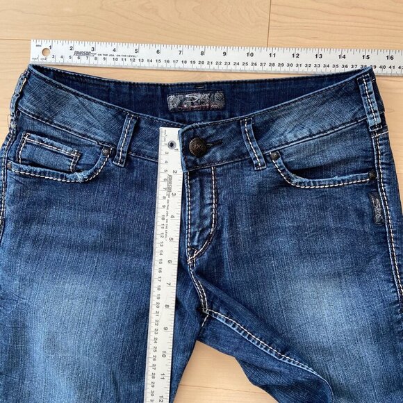 Silver Jeans Co. Womens Suki Capri Mid Rise Straight leg Crop blue Jeans size 29 - Picture 9 of 11